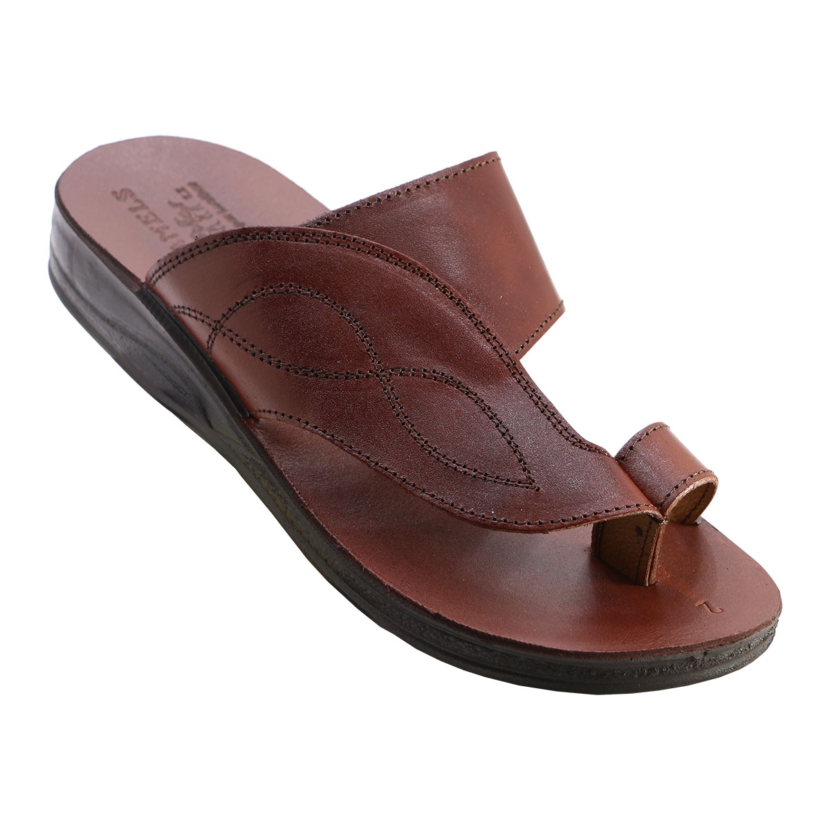 Samaria Handmade Men's Leather Sandals (Brown) - 2