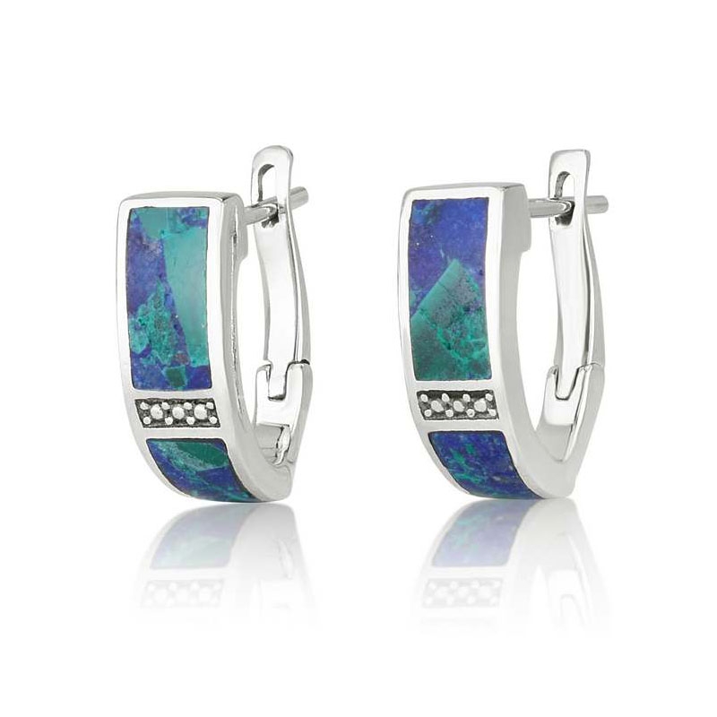 Marina Jewelry 925 Sterling Silver Earrings With Eilat Stone - 1