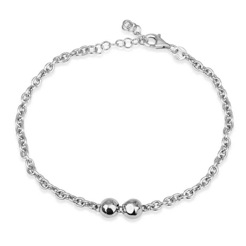 Marina Jewelry Sterling Silver Chain Bracelet for Charms with Stoppers - 1
