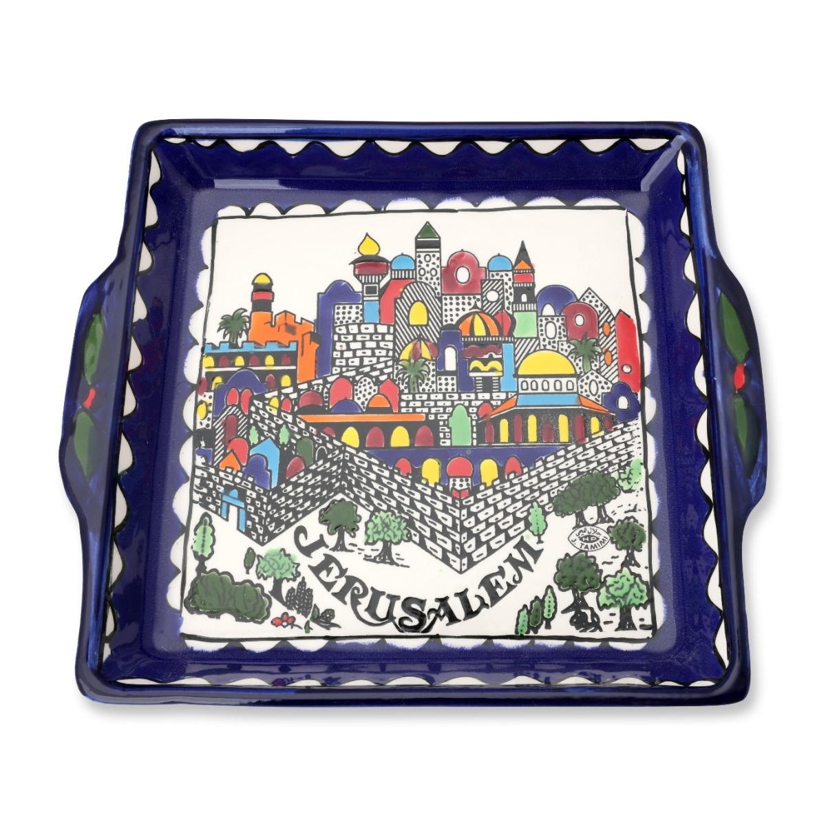 Armenian Ceramic Classic Matzah Plate - 1