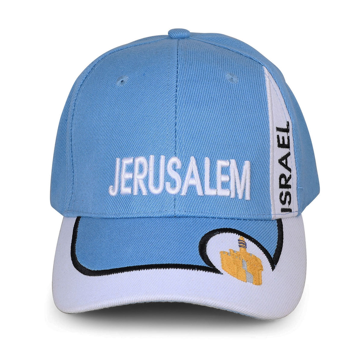 Jerusalem Israel Baseball Cap – Light Blue and White  - 1
