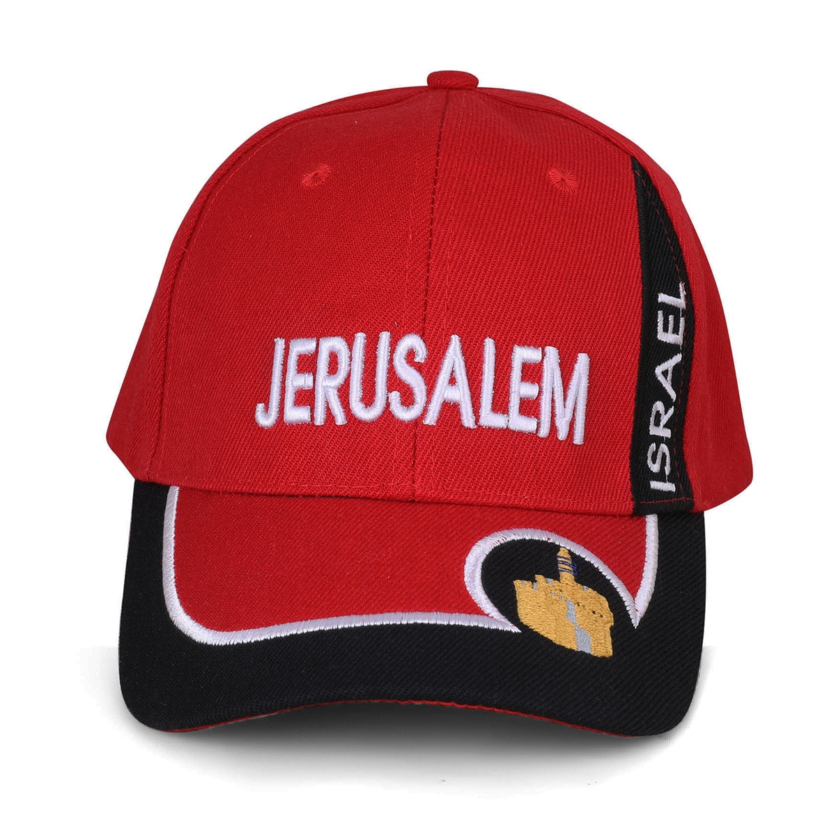 Jerusalem Israel Baseball Cap – Red and Black  - 1