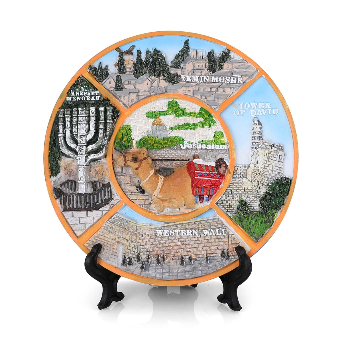 Jerusalem Landmarks Three-Dimensional Decorative Plate  - 1