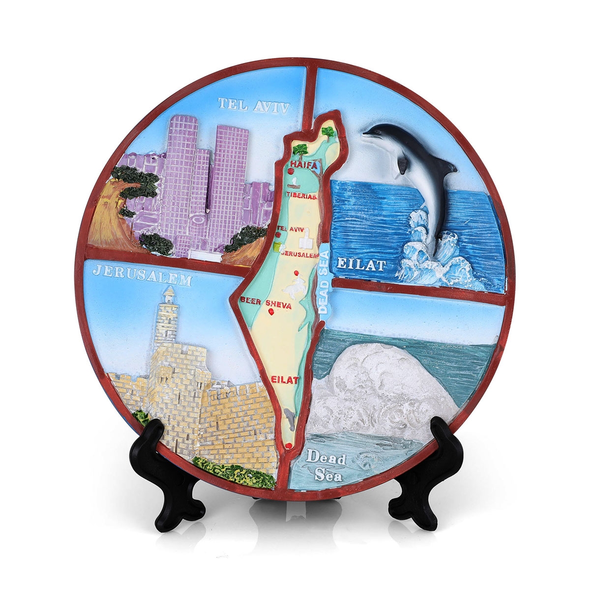 Israel Landmarks Three-Dimensional Decorative Plate  - 1