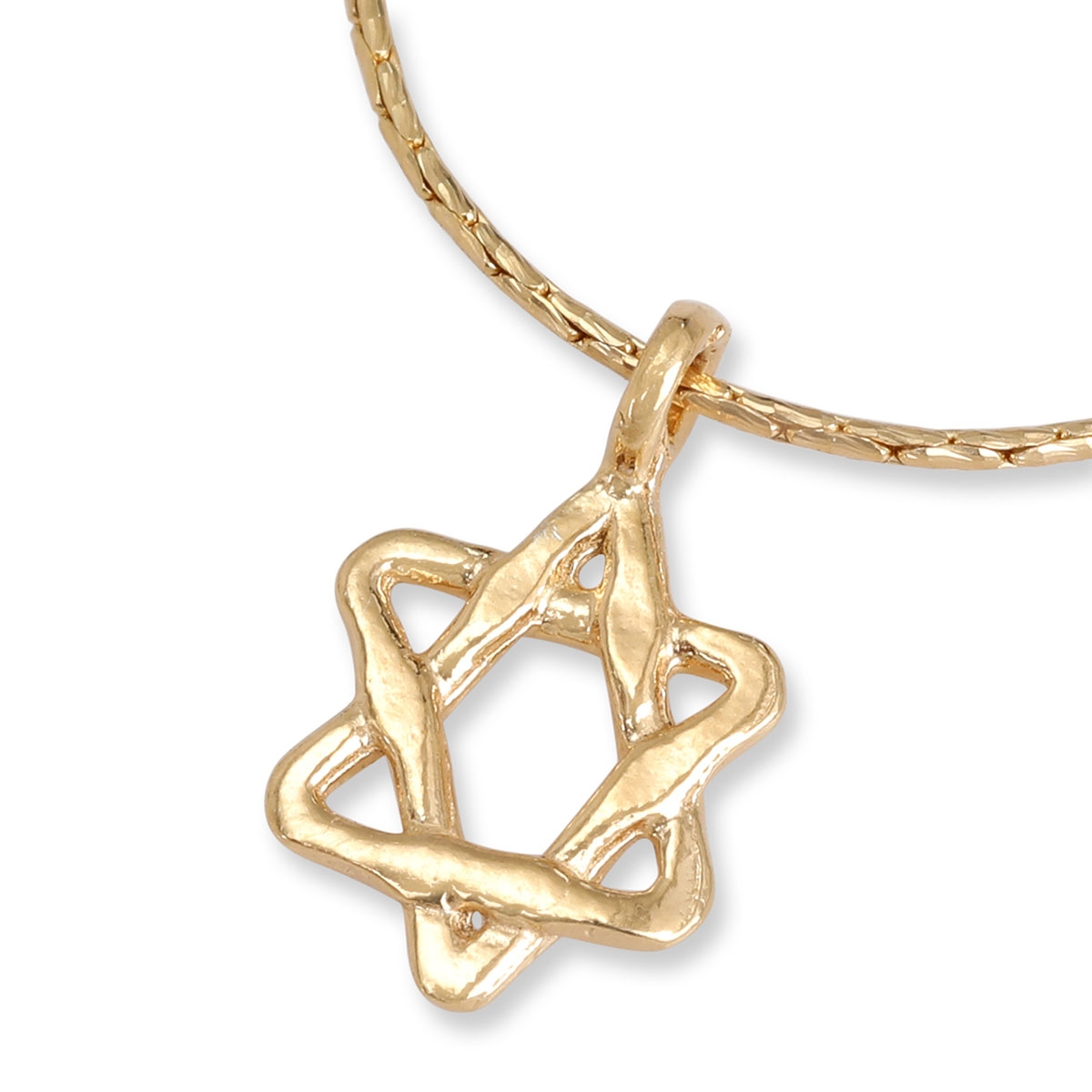 Modern Gold-Plated Star of David Necklace - 1
