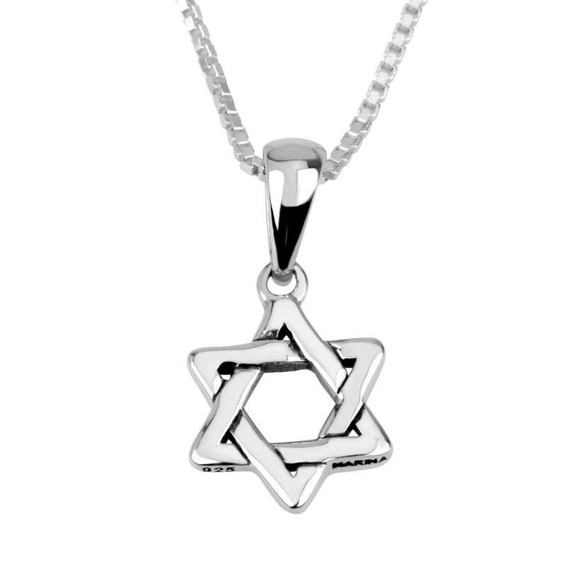 Marina Jewelry Rounded Star of David Sterling Silver Necklace - 1
