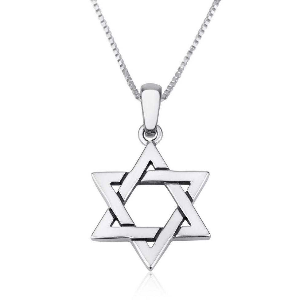Sterling Silver Star of David Pendant Necklace - 1