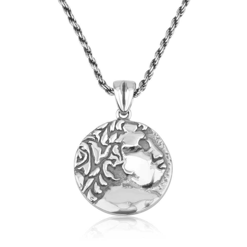 Marina Jewelry 925 Sterling Silver Half Shekel Charm Necklace - 1
