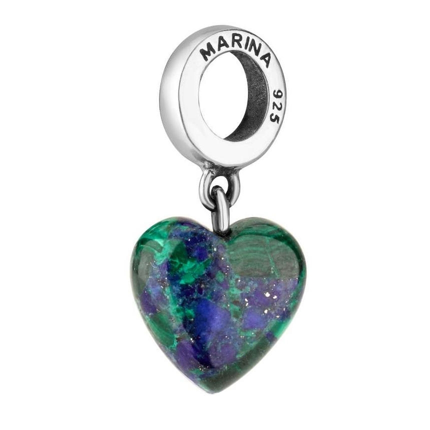 Marina Jewelry Eilat Stone Heart Pendant Charm - 1