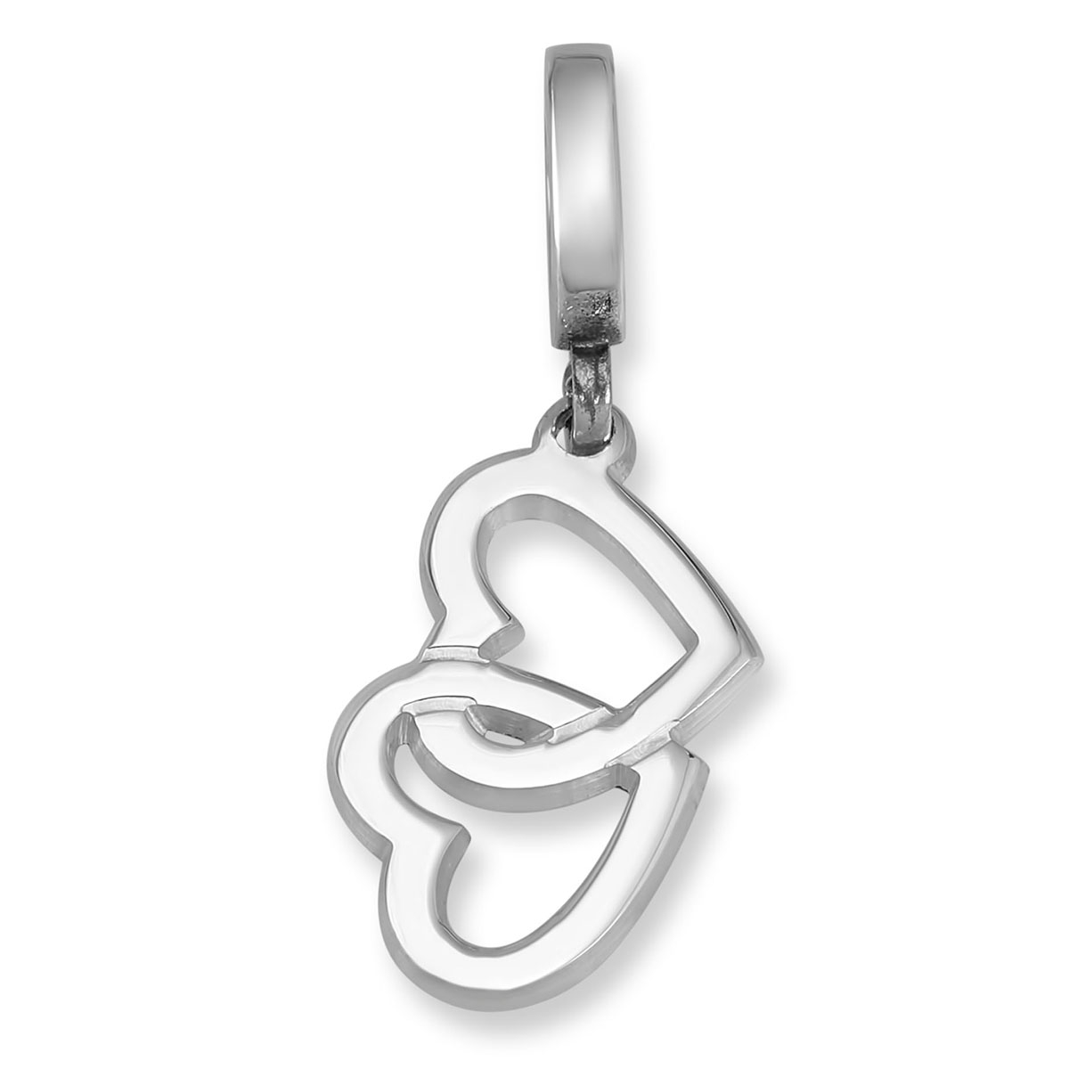 Double Heart Sterling Silver Charm - 1
