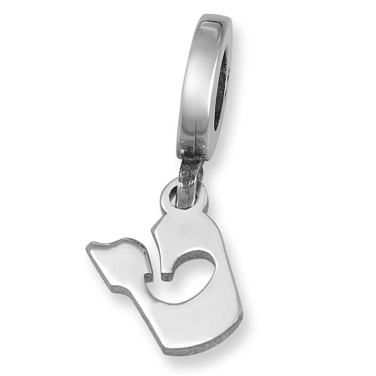 Hebrew Initial Sterling Silver Charm  - 1