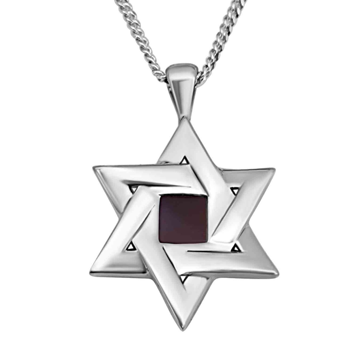 Grand Star of David Pendant with Micro-Inscribed Bible Chip - Silver or 14K Gold - 1