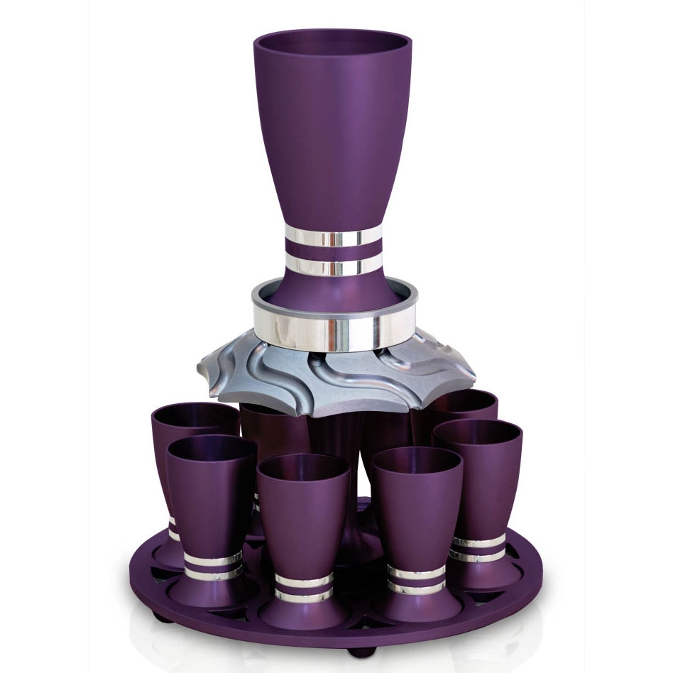 Nadav Art Anodized Aluminum Wine Fountain - 8 Cups Curved - 1