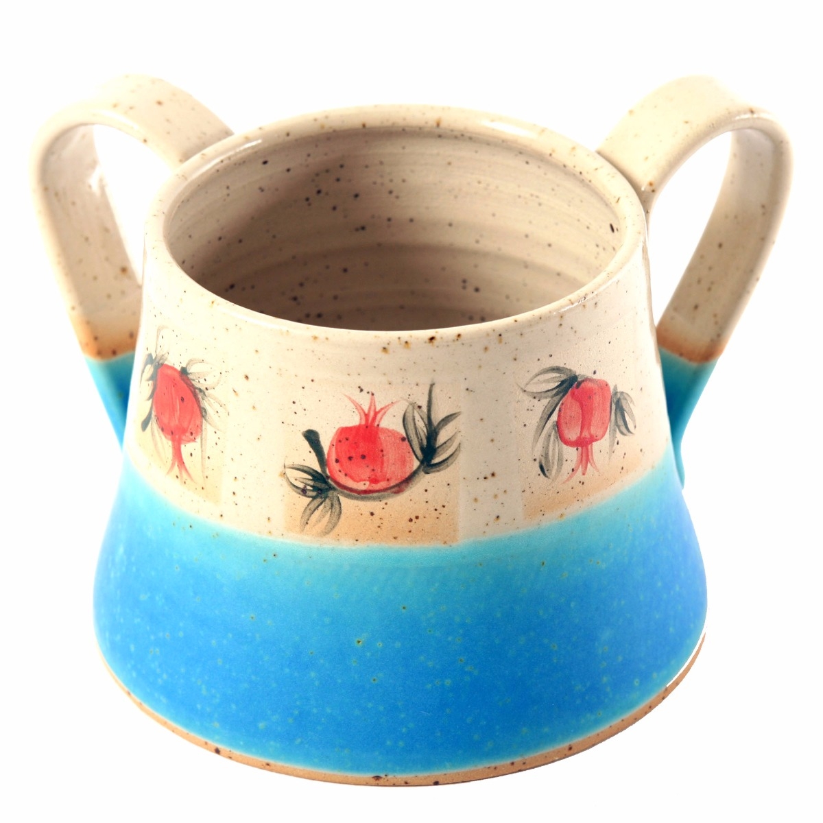 Michal Ben Yosef Ceramic Washing Cup - Pomegranates (Choice of Color) - 1