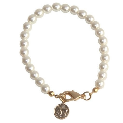  Crystal Pearl and Gold Plated Chai Bracelet - 1