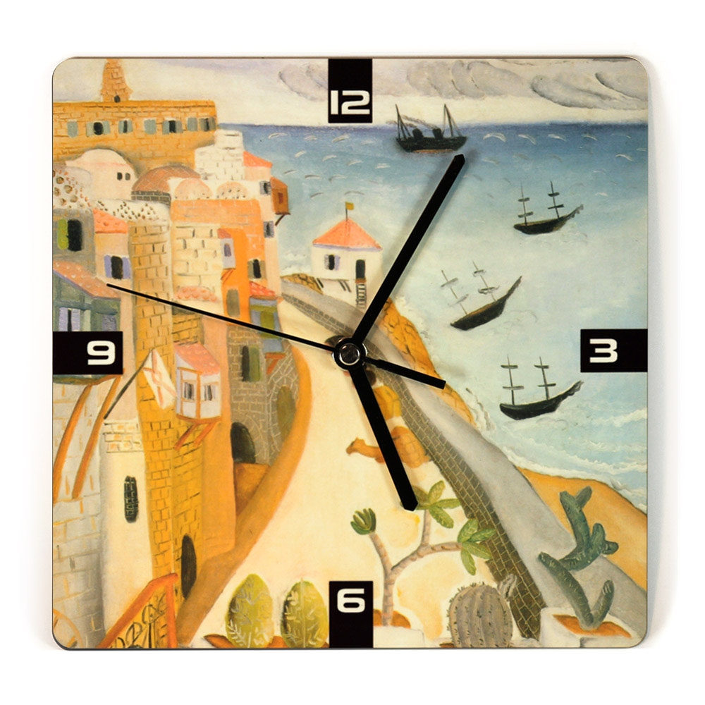 Ofek Wertman Ancient Port of Jaffa Wooden Clock - 1
