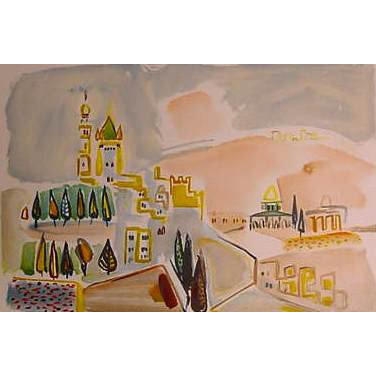 Nahum Gutman - Jerusalem Signed & Numbered Limited Edition Lithograph - 1