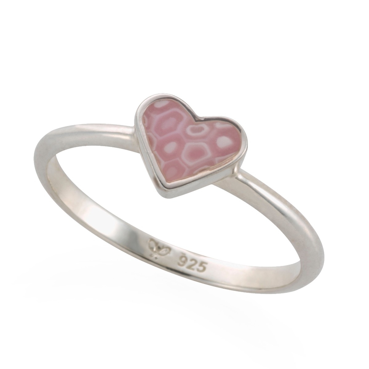 Adina Plastelina Silver Heart Ring - Rose Quartz - 1