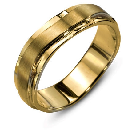 14K Yellow Gold Double Band Wedding Ring - 1