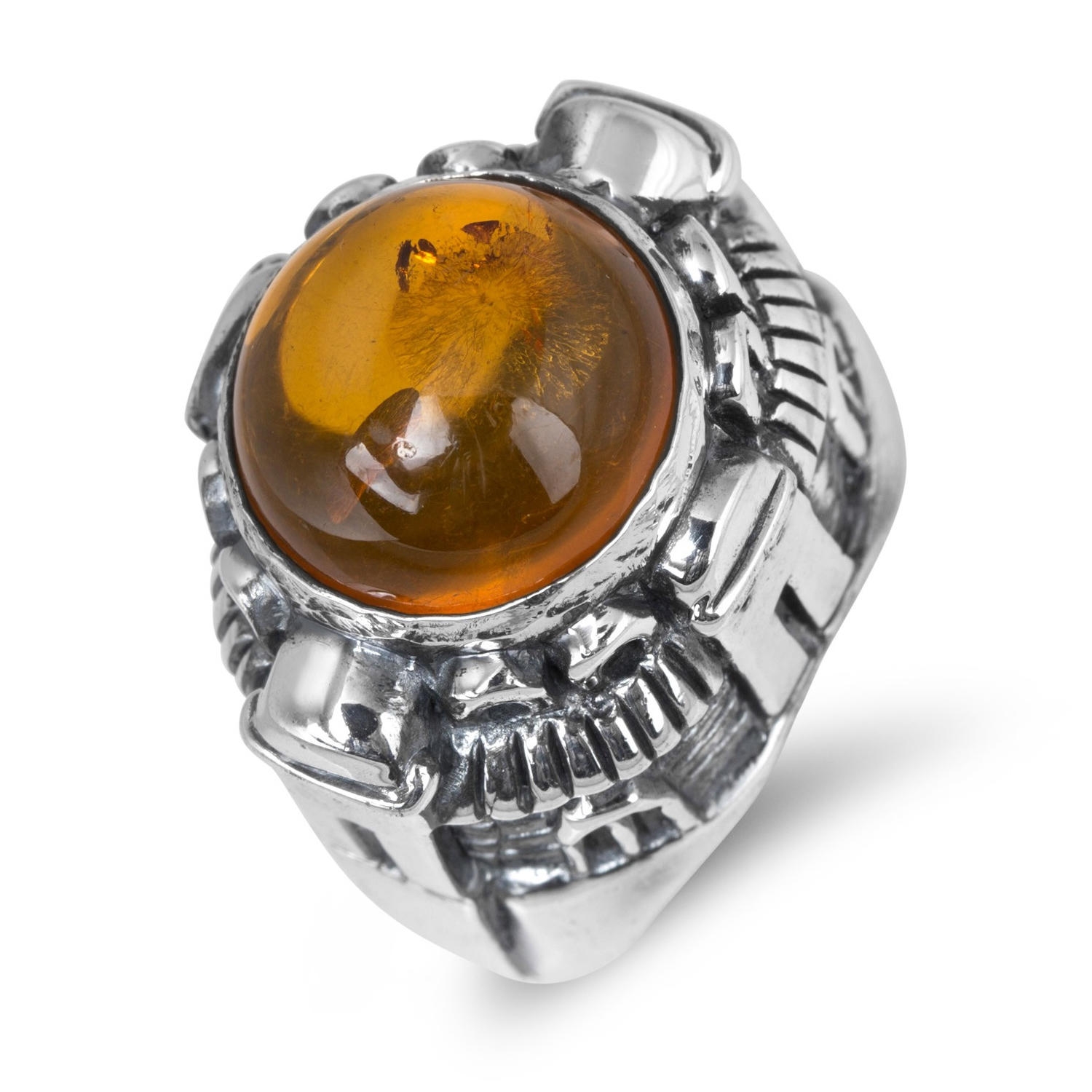 Sterling Silver and Amber Jerusalem Ring - 1