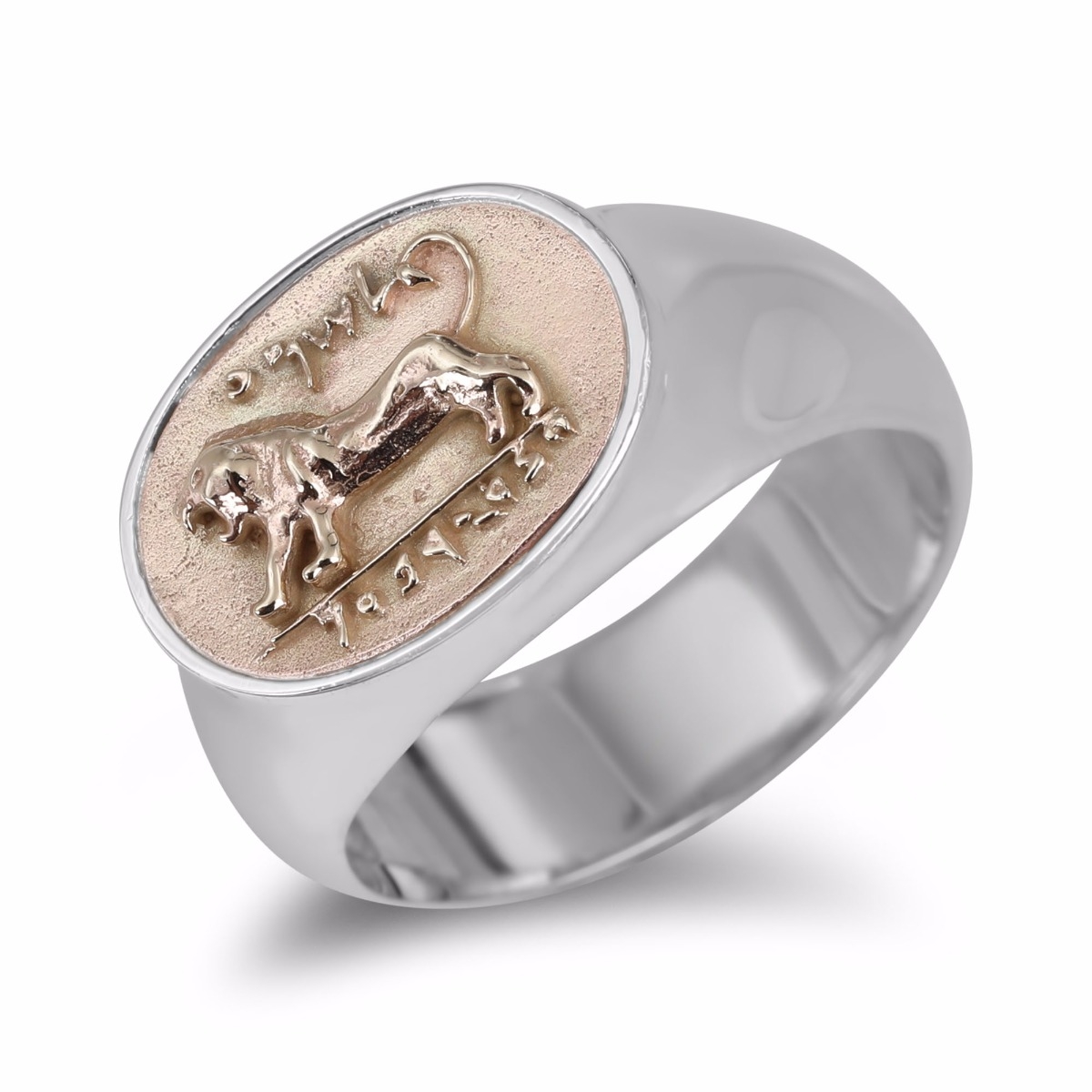 Rafael Jewelry Roaring Lion 925 Sterling Silver and 9K Gold Ring - 1