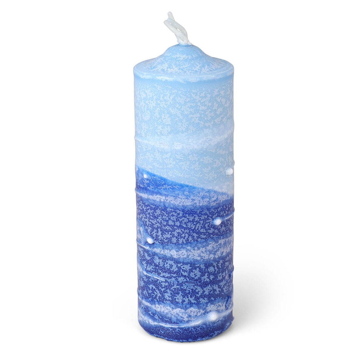 Medium Candle Pillar – Shades of Blue - 1