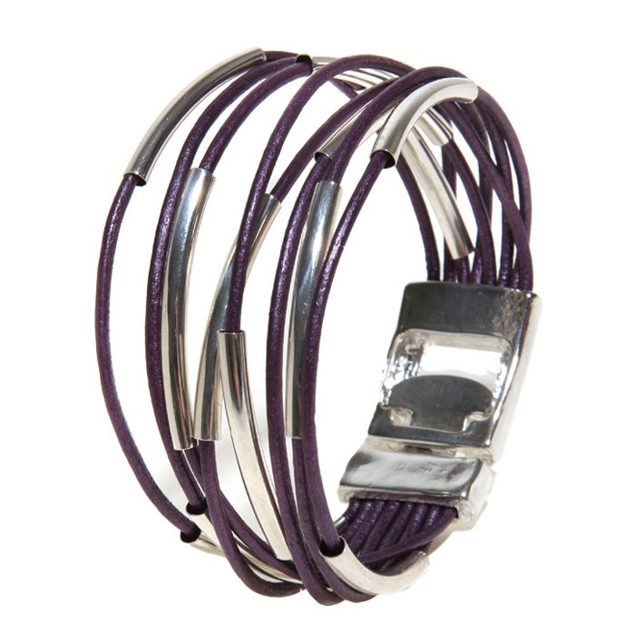 SEA Smadar Eliasaf Priceless Moment Purple Leather Bracelet - 1