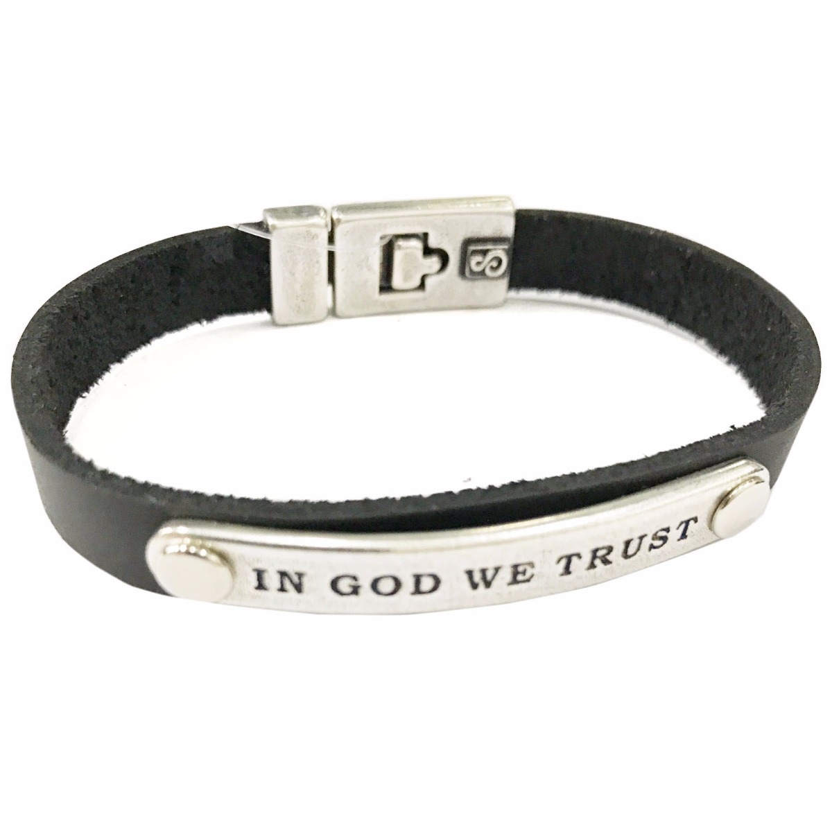 SEA Smadar Eliasaf In God We Trust Leather Bracelet - Black - 1