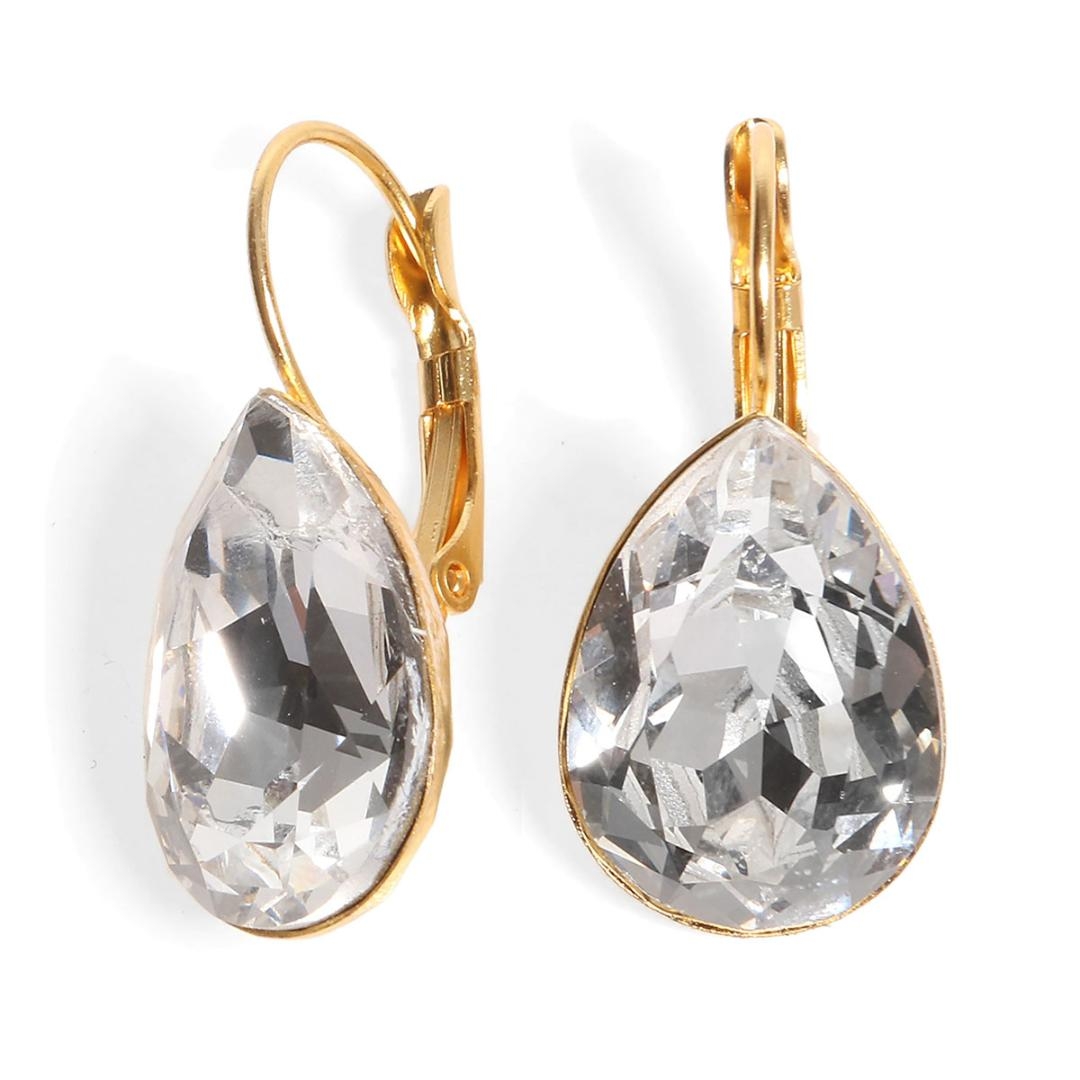 SEA Smadar Eliasaf 24K Gold-Plated Date Night Clear Crystal Teardrop Earrings - 1