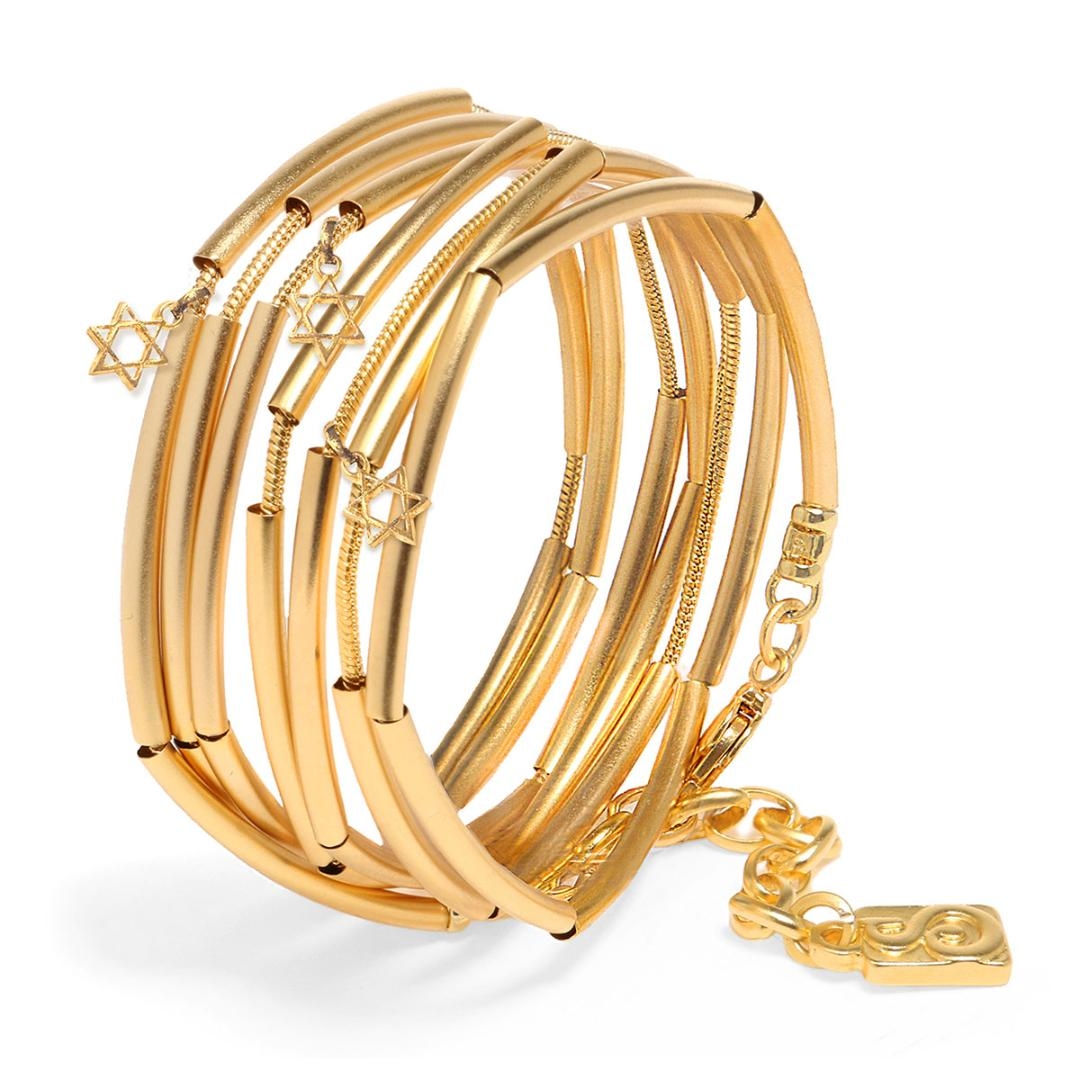 SEA Smadar Eliasaf 24K Gold Plated Two-in-One Star of David Bracelet and Necklace - 1