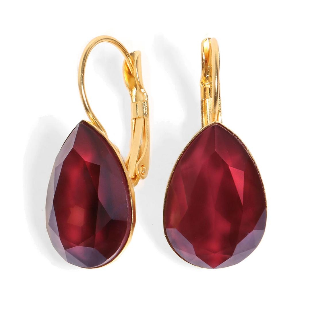 SEA Smadar Eliasaf Date Night Red Royal Crystal Teardrop Earrings - 1