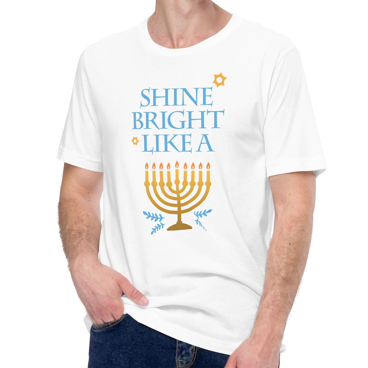 Shine Bright Like a Menorah Hanukkah T-Shirt - 1