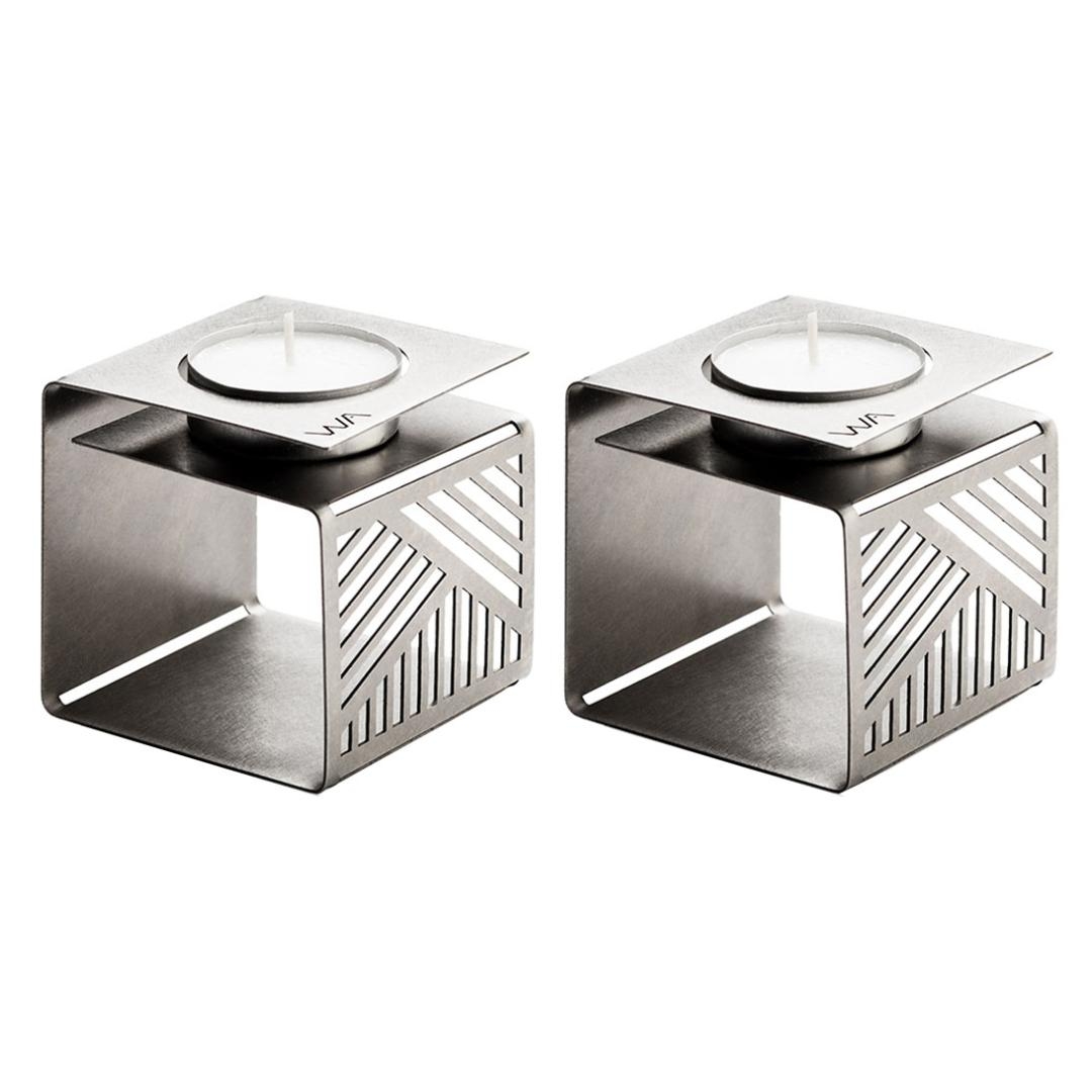 Wallaby Stainless Steel "KLARA" Candle Holders - 1