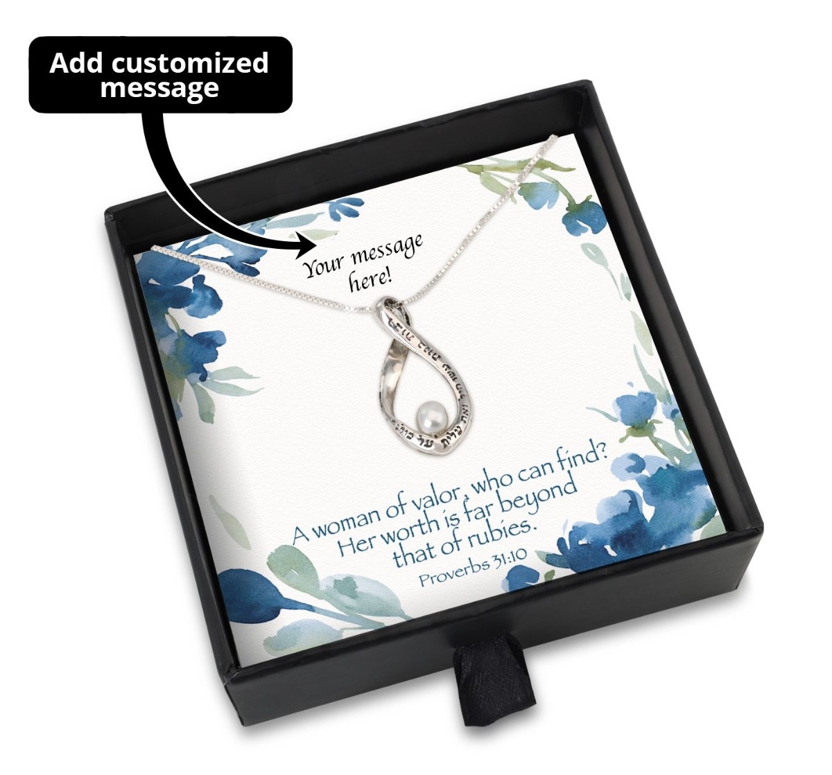 Woman of Valor Gift Box With Pearl Necklace - Add a Personalized Message For Someone Special!!! - 1