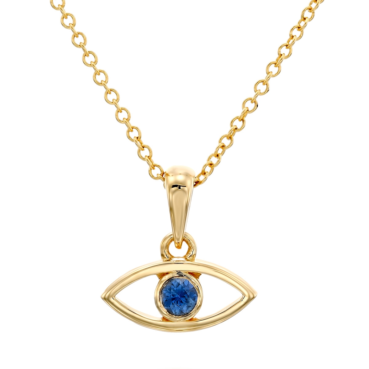 Yaniv Fine Jewelry 18K Gold Evil Eye Pendant with Sapphire  - 1