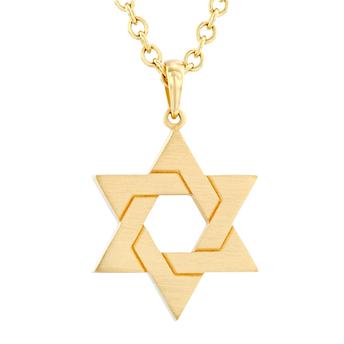 Yaniv Fine Jewelry 18K Gold Interlocking Star of David Pendant - Unisex - 1
