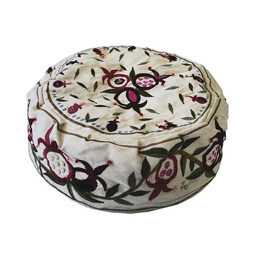 Yair Emanuel Embroidered Hat - Pomegranates White - 1