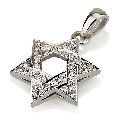 Yaniv Fine Jewelry 18K White Gold Star of David Pendant with Diamonds - 1