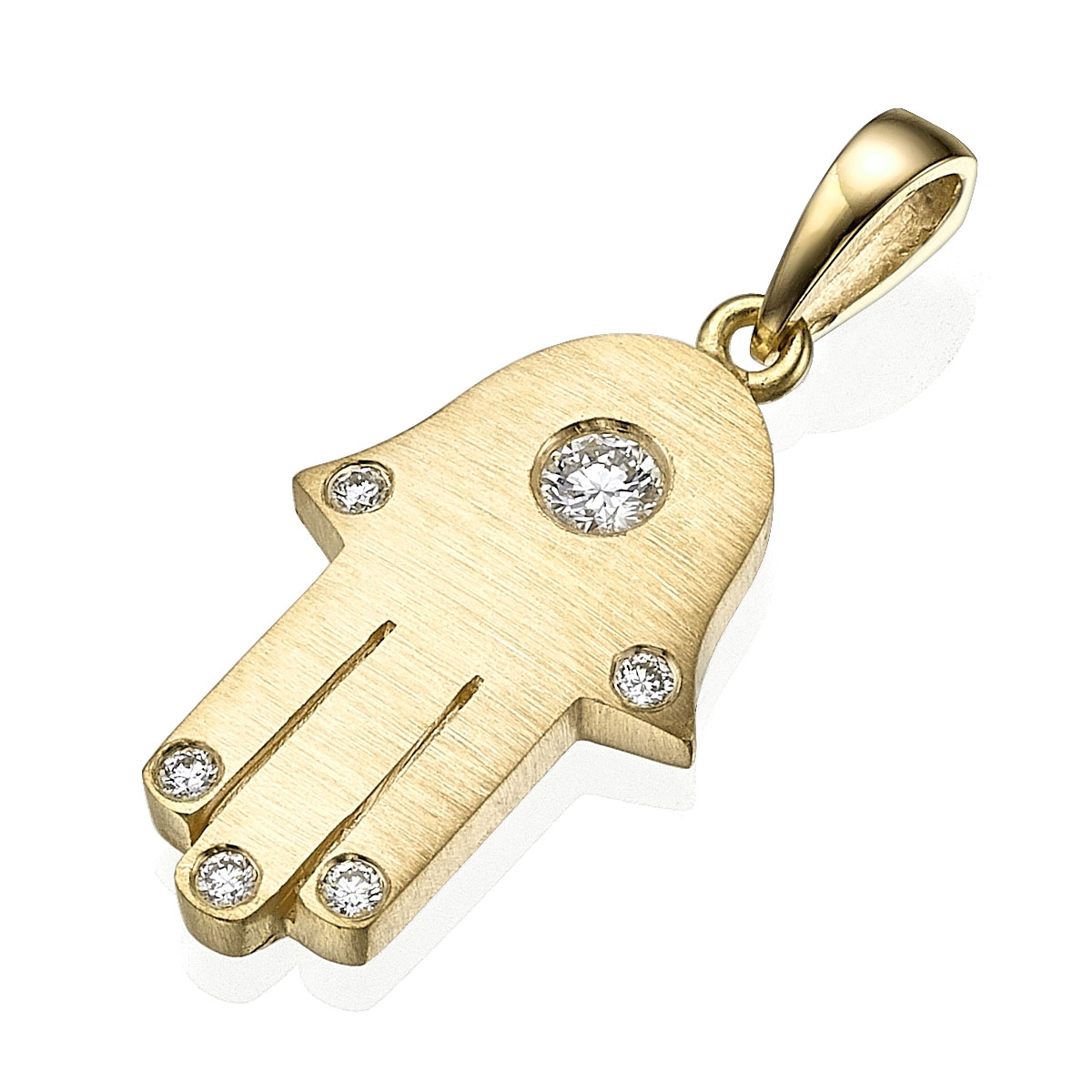 Yaniv Fine Jewelry 18K Gold Hamsa Pendant With Diamonds (Choice of Colors) - 1